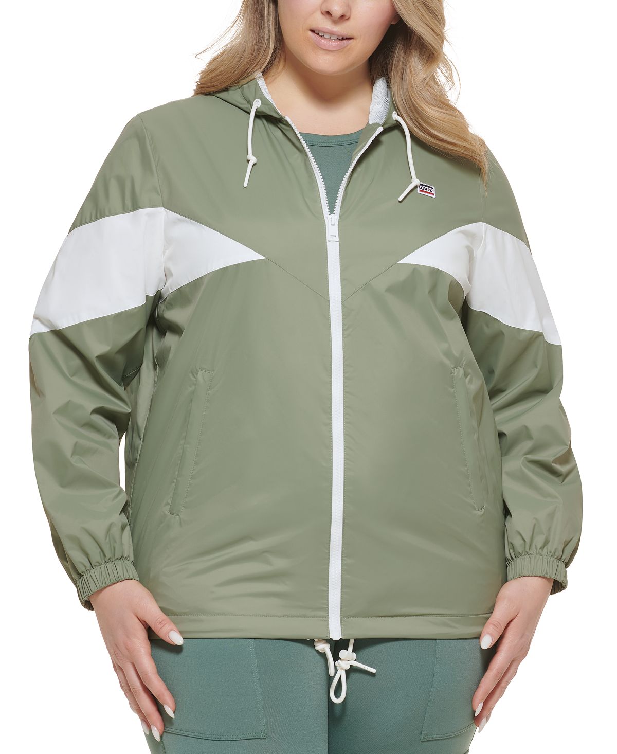 Модная куртка-дождевик больших размеров с цветными блоками Levi's мужская модная университетская бейсбольная куртка с цветными блоками зеленый