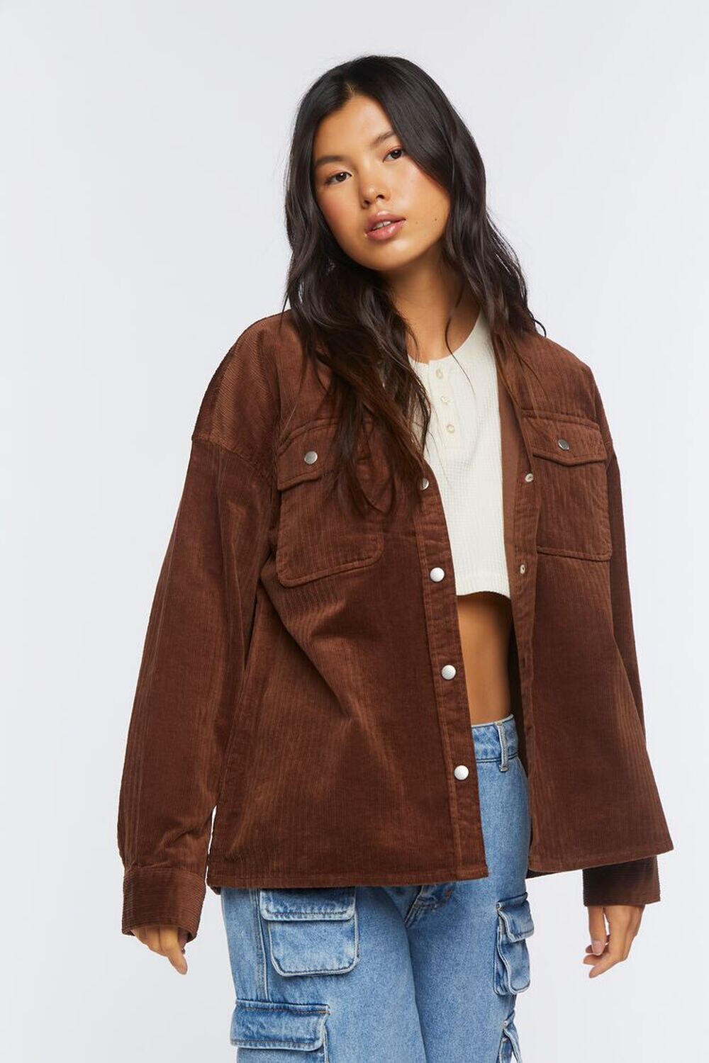 

Вельветовая куртка на пуговицах спереди Forever 21