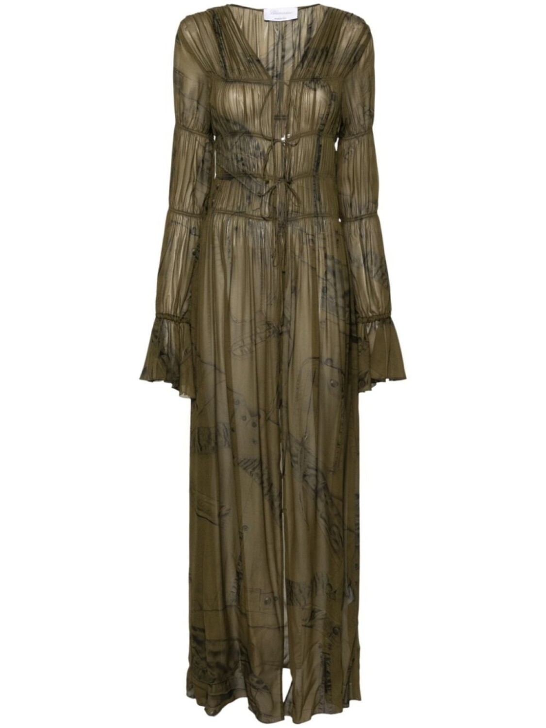 

Blumarine платье макси с принтом Camouflage Python, зеленый