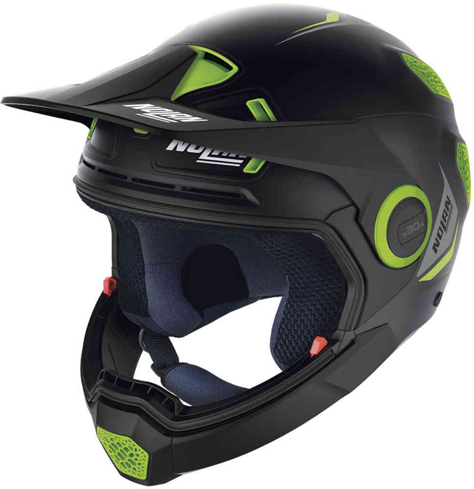 Начальный шлем N30-4 XP Nolan, черный матовый/зеленый