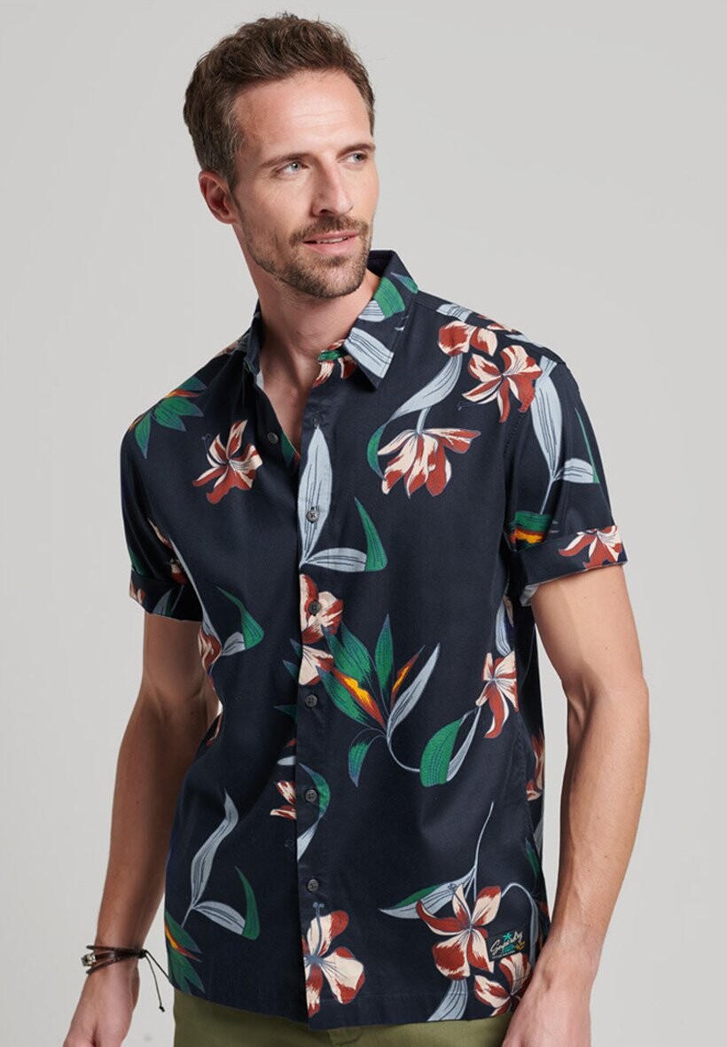 Рубашка VINTAGE HAWAIIAN SHORT SLEEVE Superdry, синий