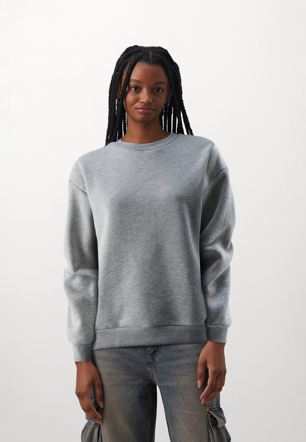 

Толстовка Object OBJRORA BOXY, цвет light grey melange
