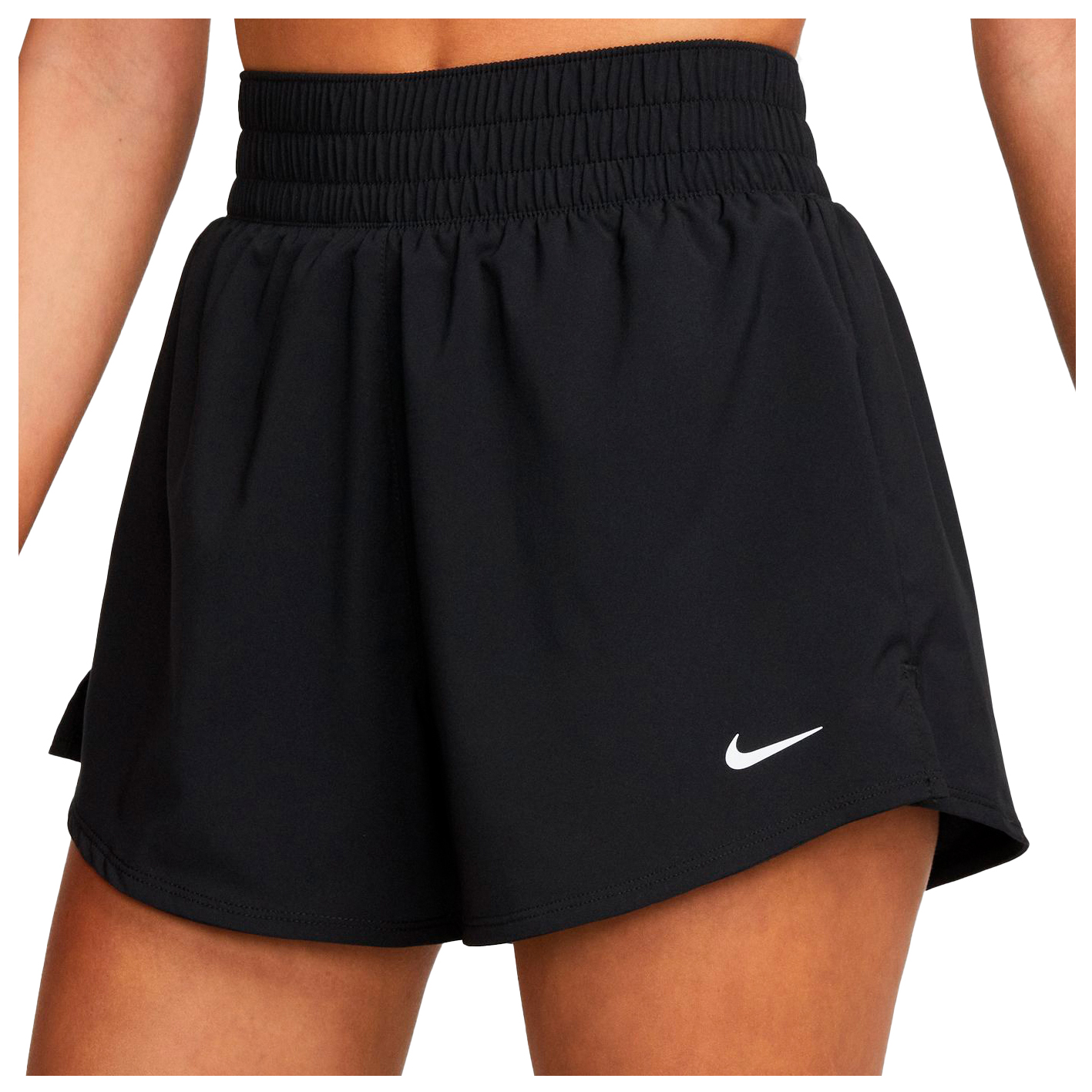 спортивные шорты dri fit nba graphic boston celtics nike цвет clover black black Шорты для бега Nike Women's Dri FIT One 3'' 2 in 1, цвет Black/Reflective Silver