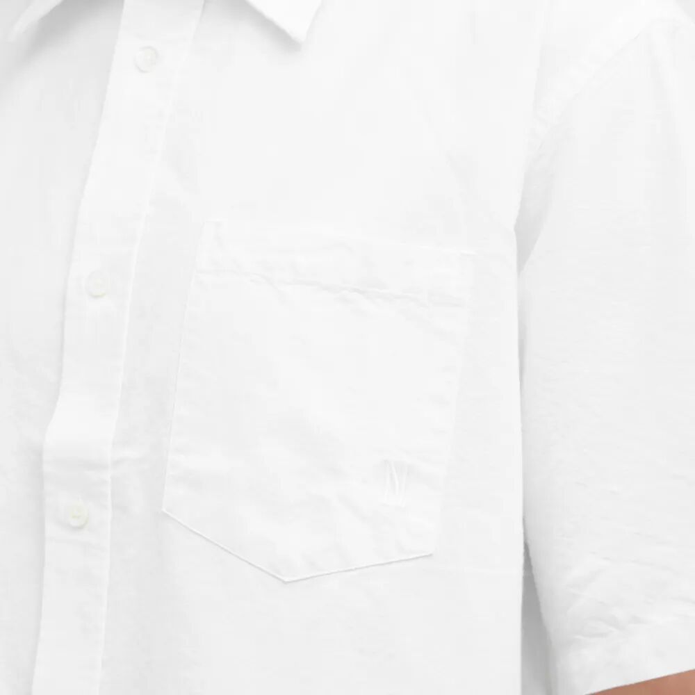 Norse Projects Ivan Oxford Рубашка с коротким рукавом и монограммой, белый