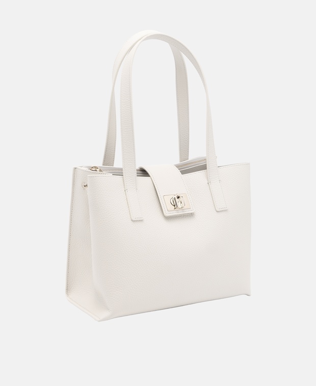 

Кожаная большая сумка-тоут Furla, цвет Wool White