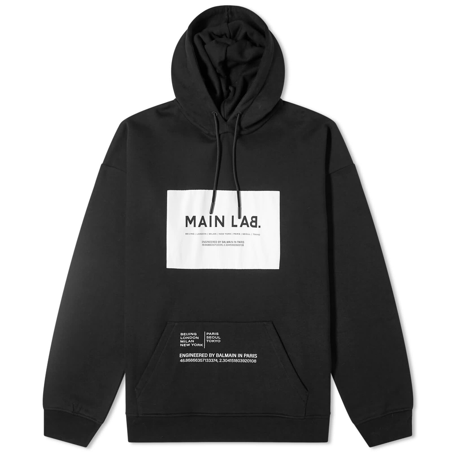 

Худи Balmain Main Lab Logo, цвет Black & White