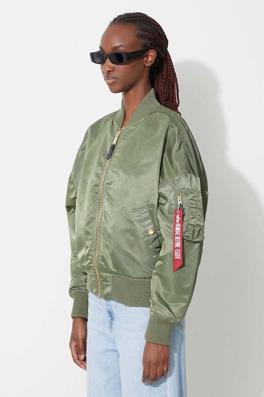 

Пуховик-бомбер с капюшоном, цвет Wmn Alpha Industries, зеленый