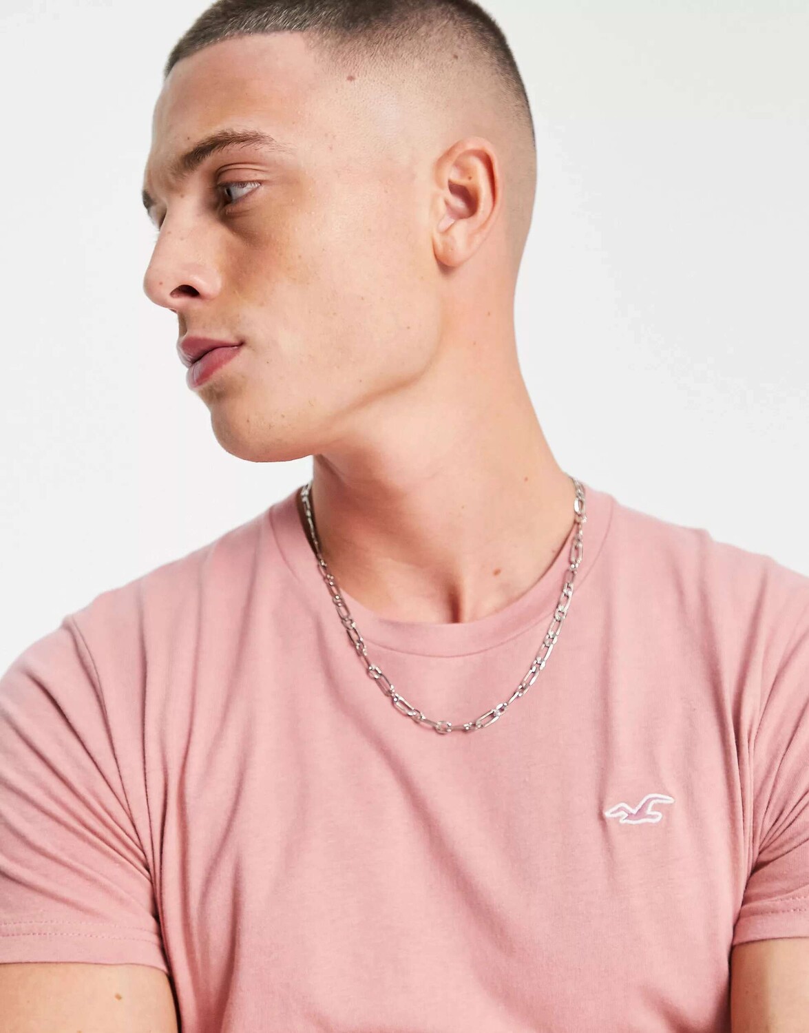 

Розовая футболка с логотипом Hollister, Розовый