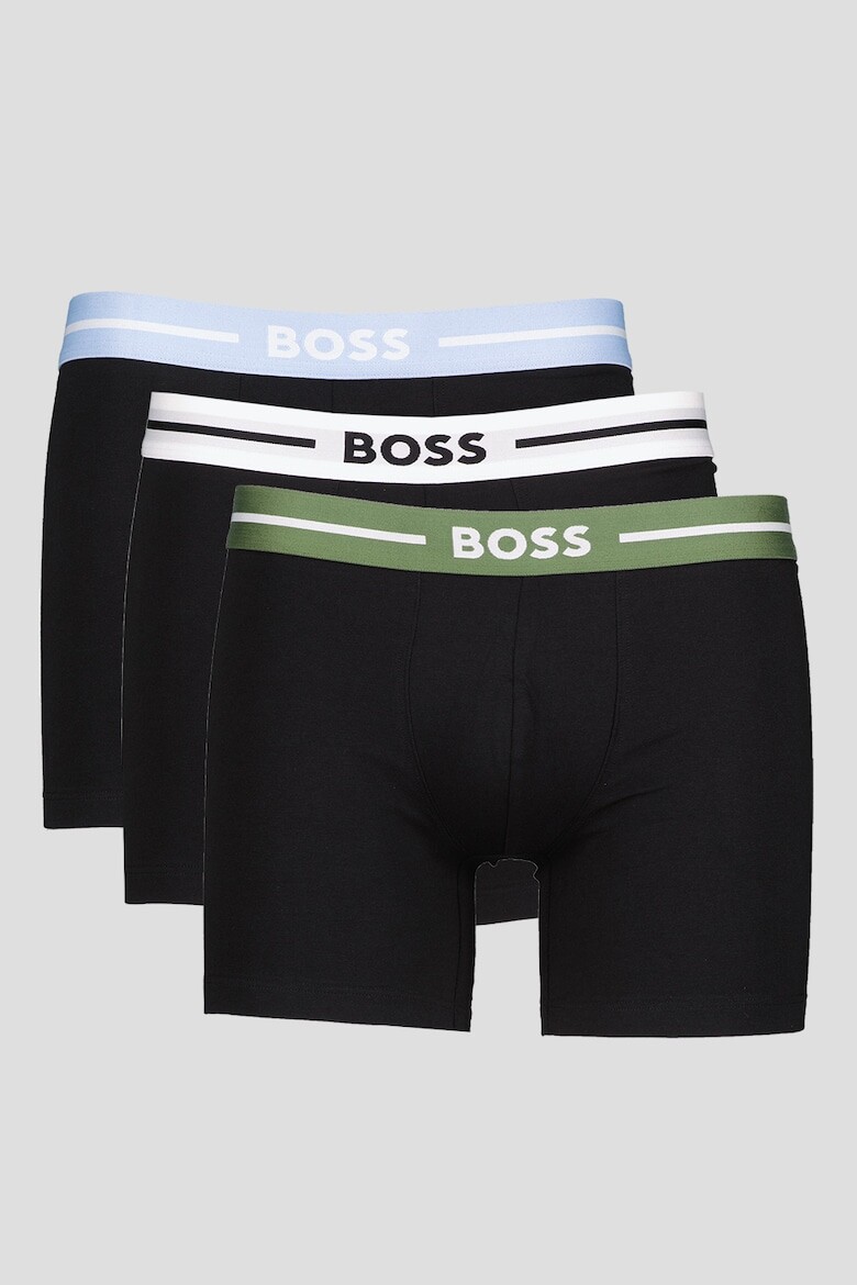 

Хлопковые боксеры с логотипом - 3 пары Boss, зеленый