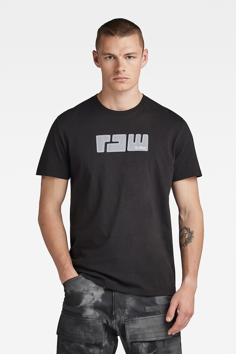 

Фетровая футболка из натурального хлопка G-Star Raw, черный