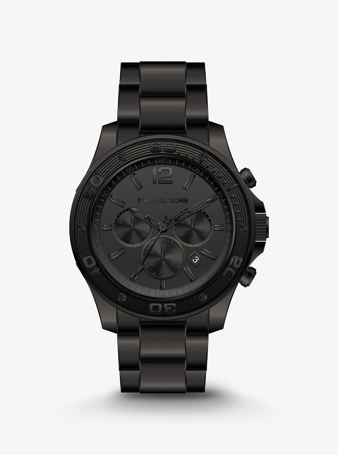 

Крупногабаритные черные часы Nolan Michael Kors, черный