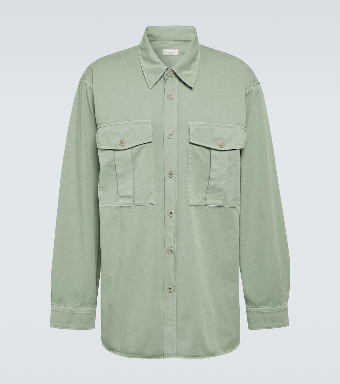 Хлопчатобумажную рубашку Dries Van Noten, зеленый