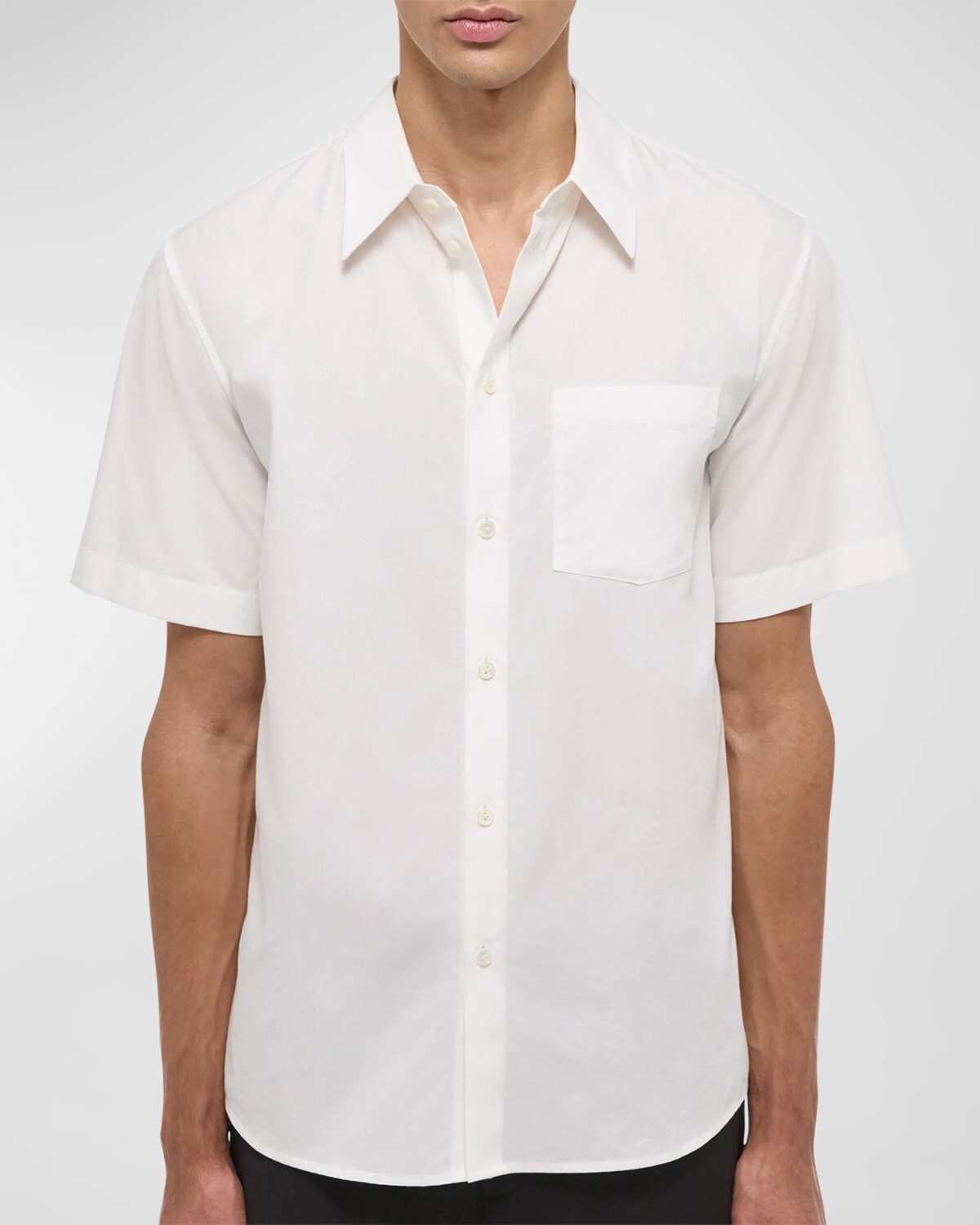 

Мужская классическая однотонная спортивная рубашка Helmut Lang, цвет White