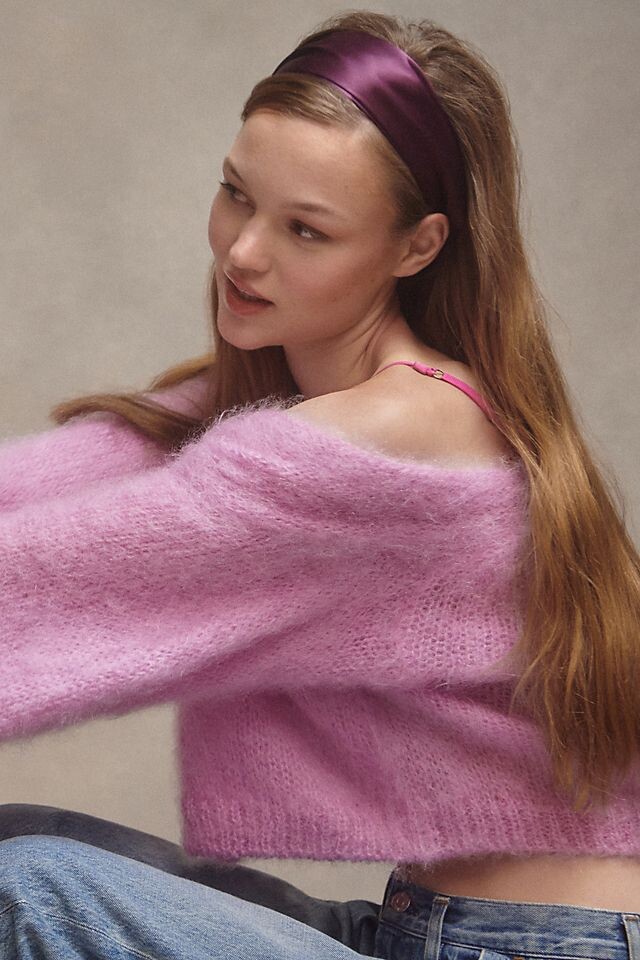 

Кардиган Anthropologie Hazel с пушистым узором, розовый