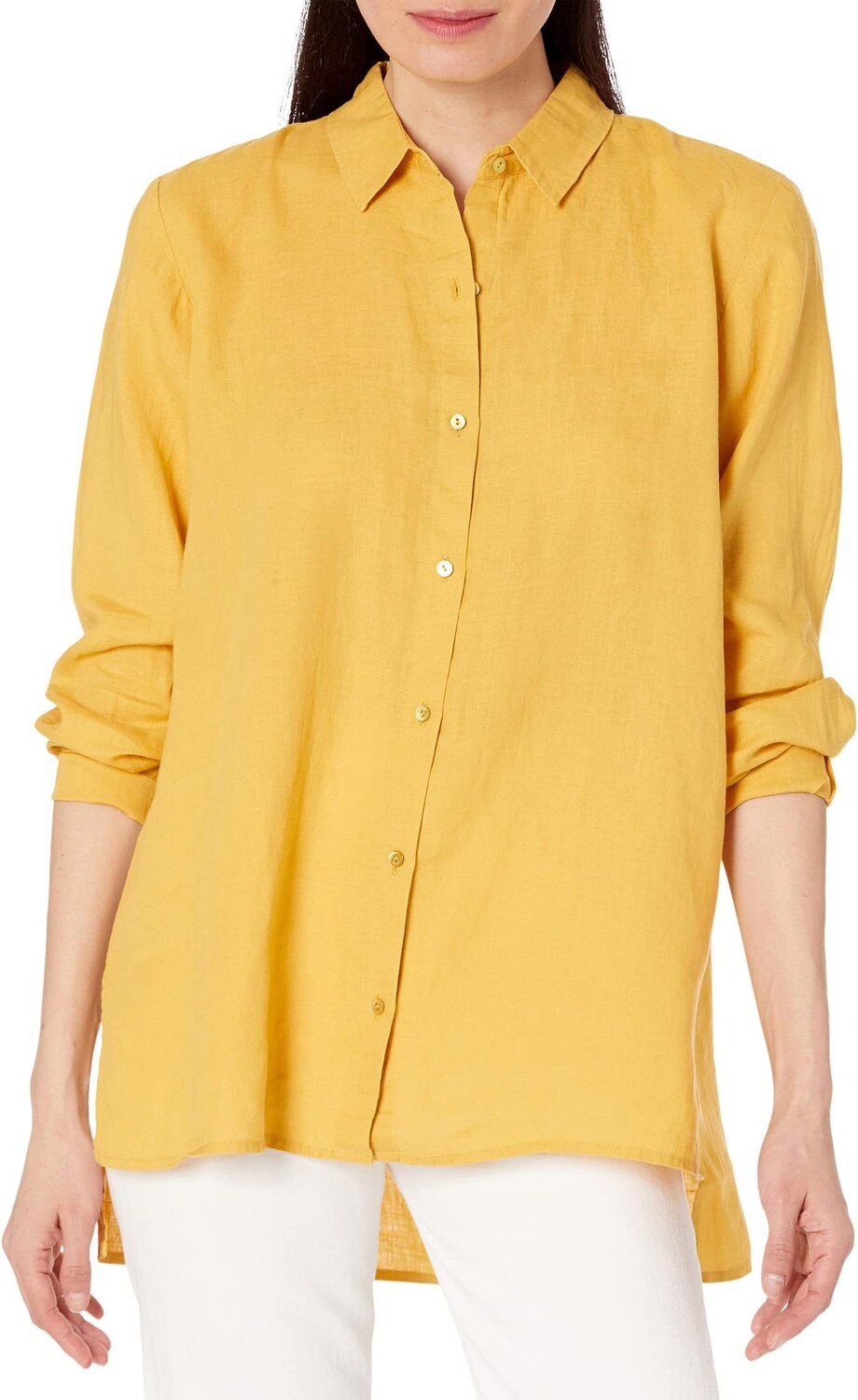 

Классическая рубашка с воротником Eileen Fisher, цвет Lemondrop