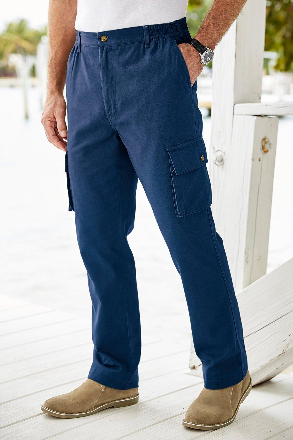 Комфортные брюки карго 29 дюймов Cotton Traders, синий