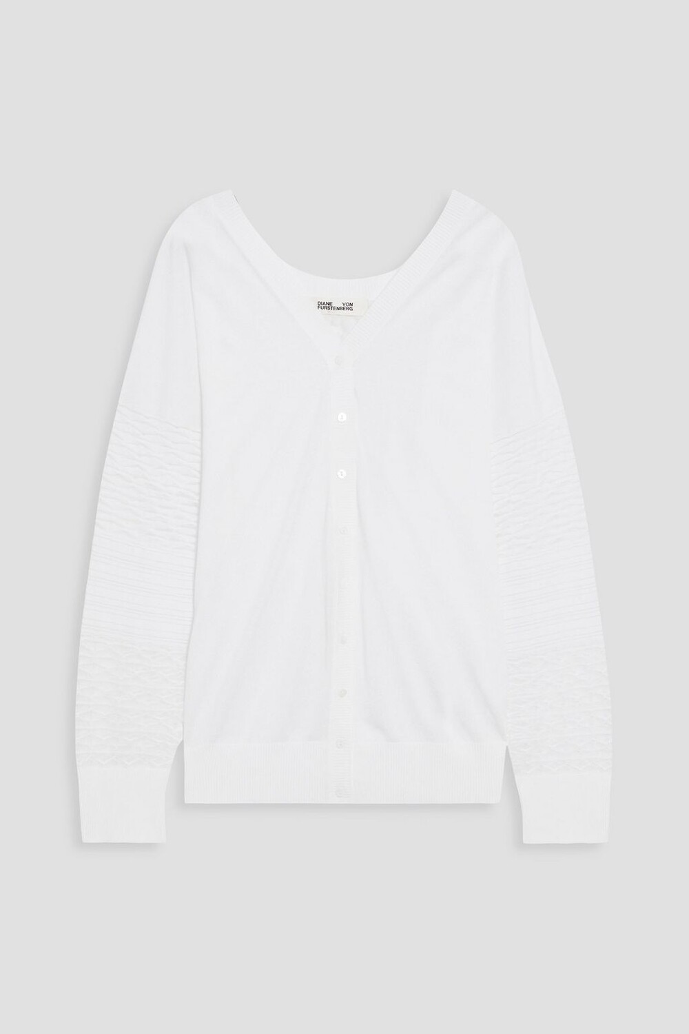 

Вязаный кардиган Grace с эффектом выгорания DIANE VON FURSTENBERG, белый