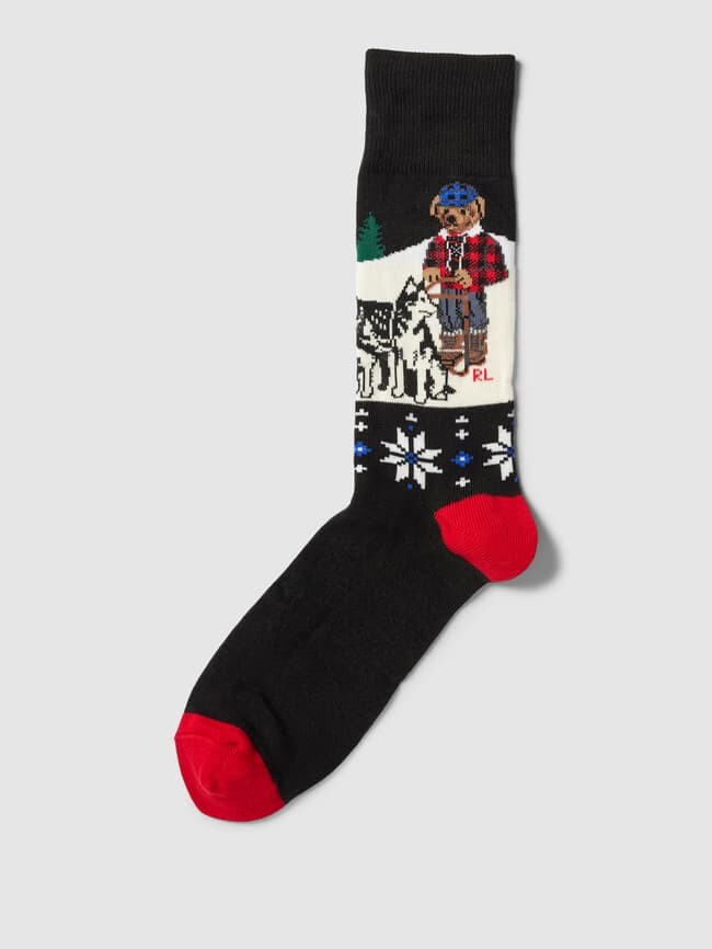 

Носки с нашивкой этикетки модель "SCENIC" Polo Ralph Lauren Underwear, черный