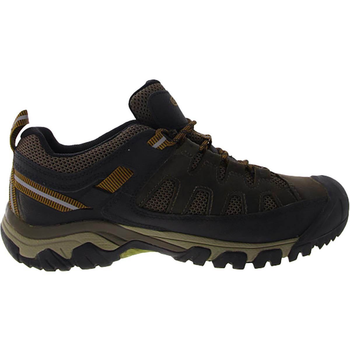 

Мужские походные туфли на шнуровке Targhee Vent, смешанная техника Keen, цвет Black/Olive Green/Brown