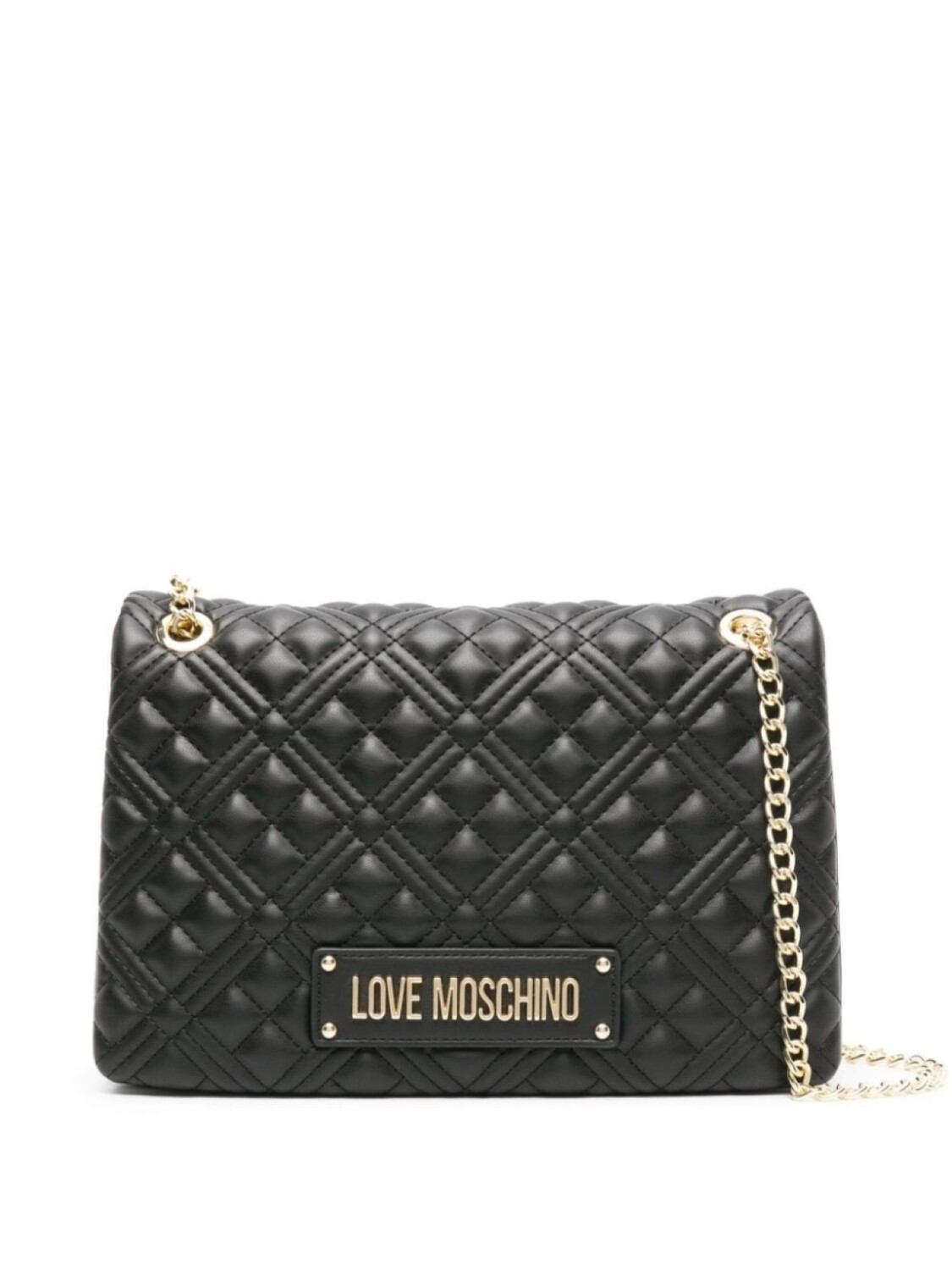 

Love Moschino стеганая сумка на плечо с логотипом, черный