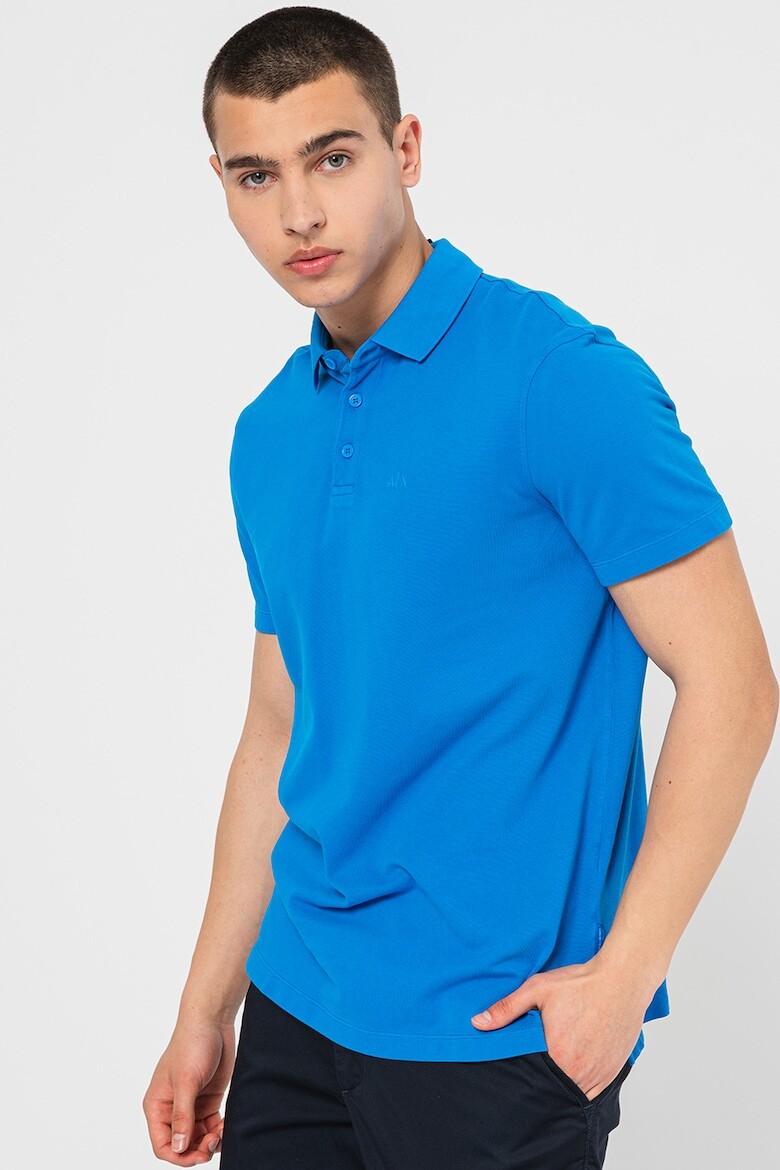 

Футболка из пике с воротником Armani Exchange, синий
