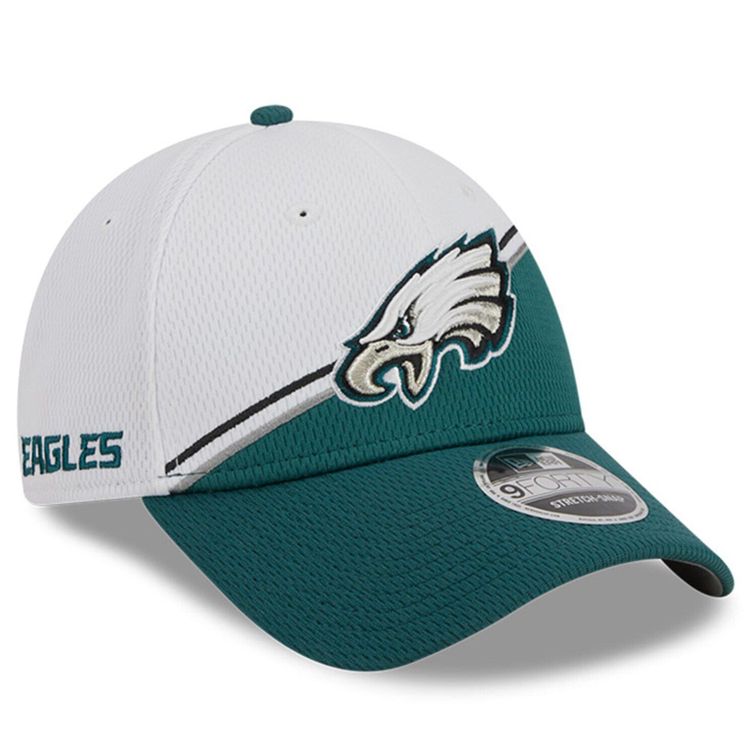 

Мужская регулируемая кепка New Era White/Midnight Green Philadelphia Eagles 2023 Sideline 9FORTY