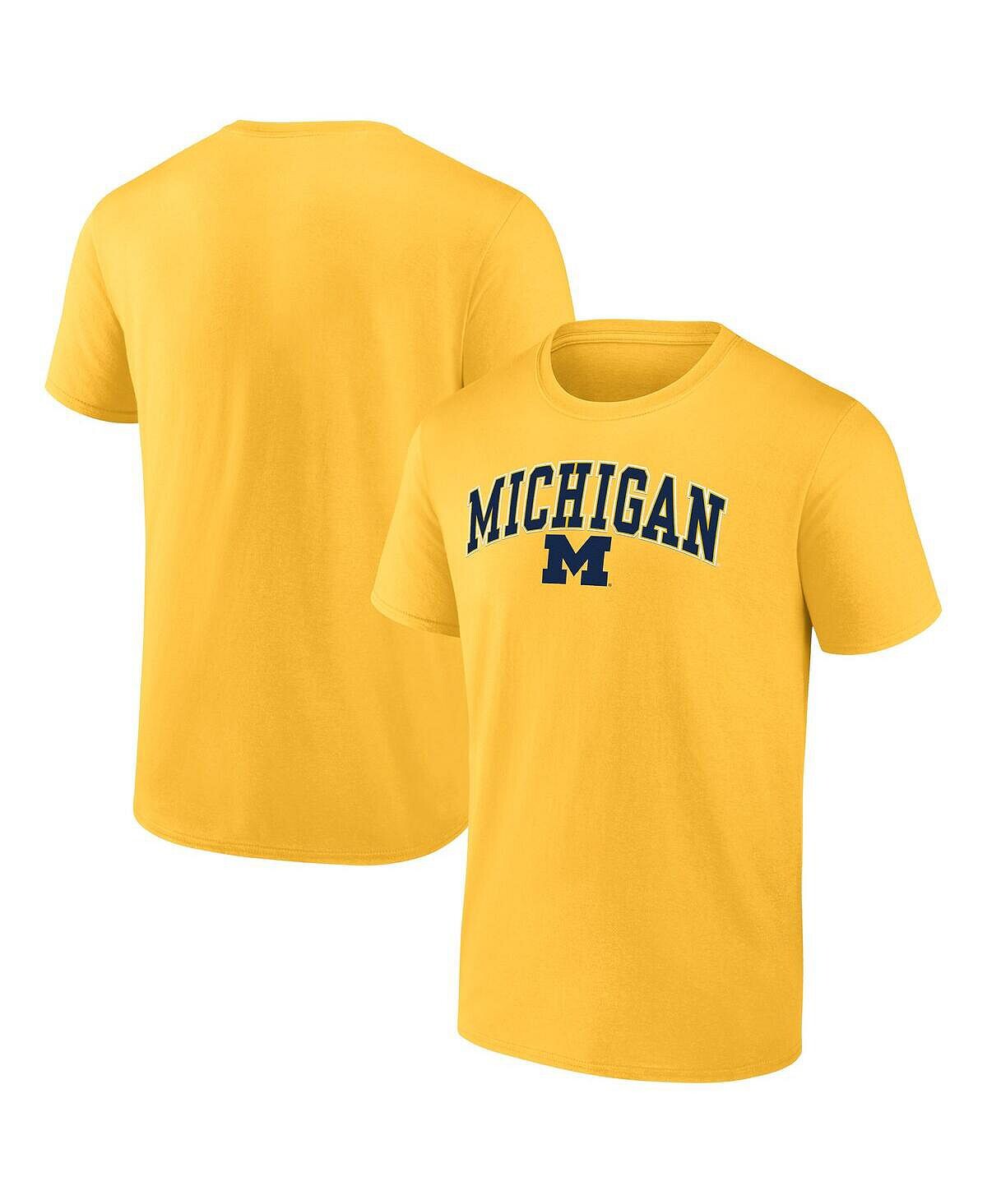 

Мужская золотая футболка с логотипом Michigan Wolverines Campus Fanatics, Желтый