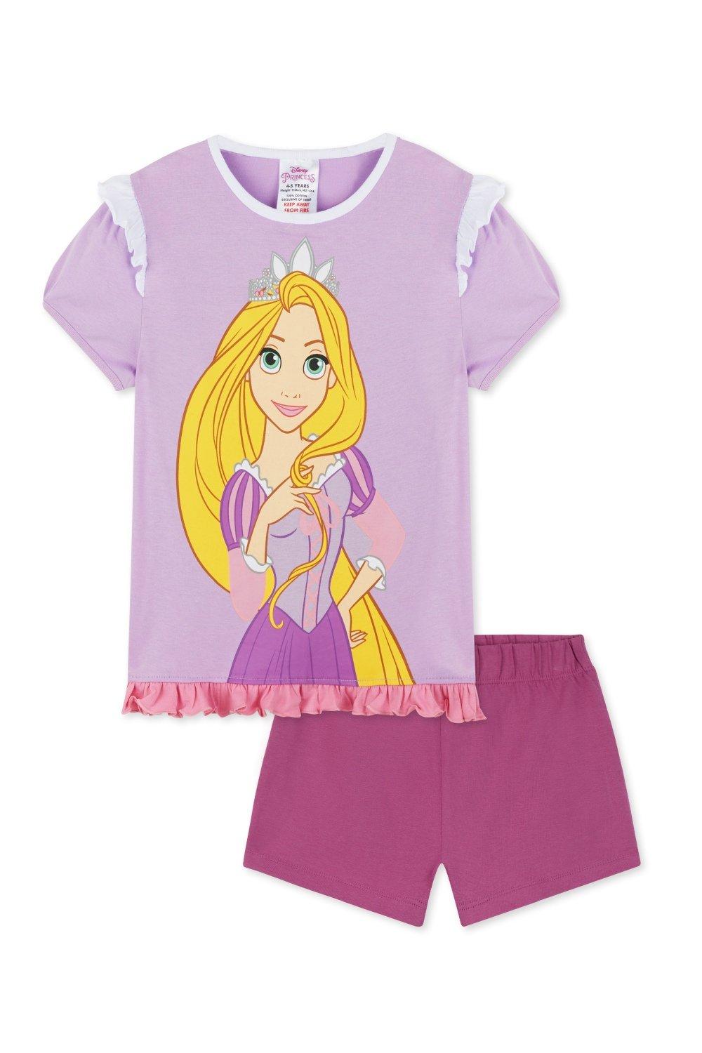 Короткая пижама Рапунцель Disney, мультиколор стильные летние комплекты размера плюс disney с аниме король лев simba домашняя одежда винни пух пижамные комплекты