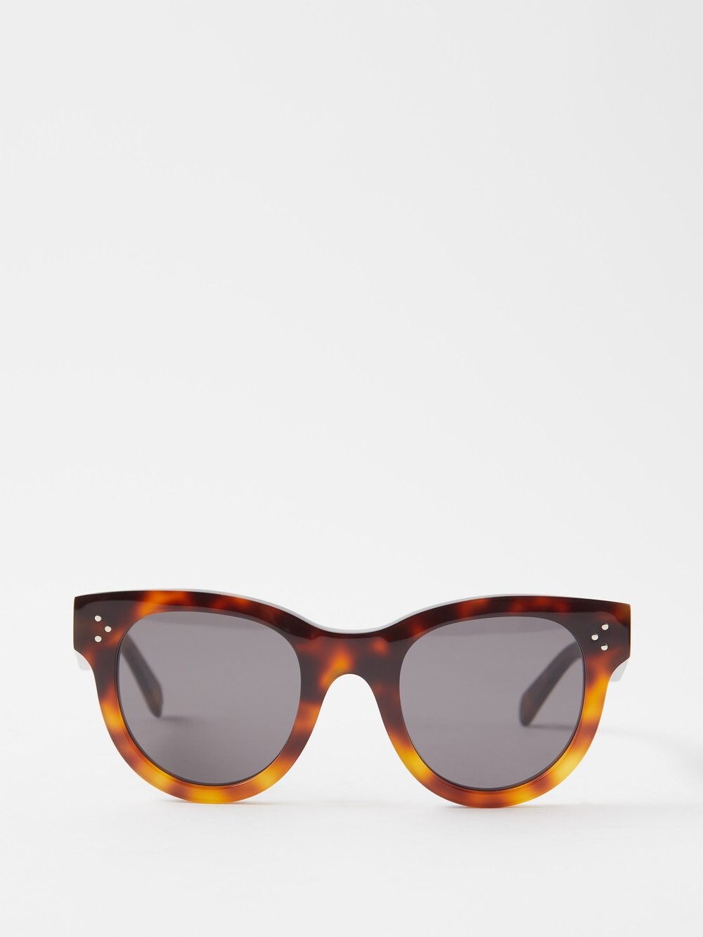 

Круглые солнцезащитные очки черепаховой расцветки из ацетата Celine Eyewear, коричневый