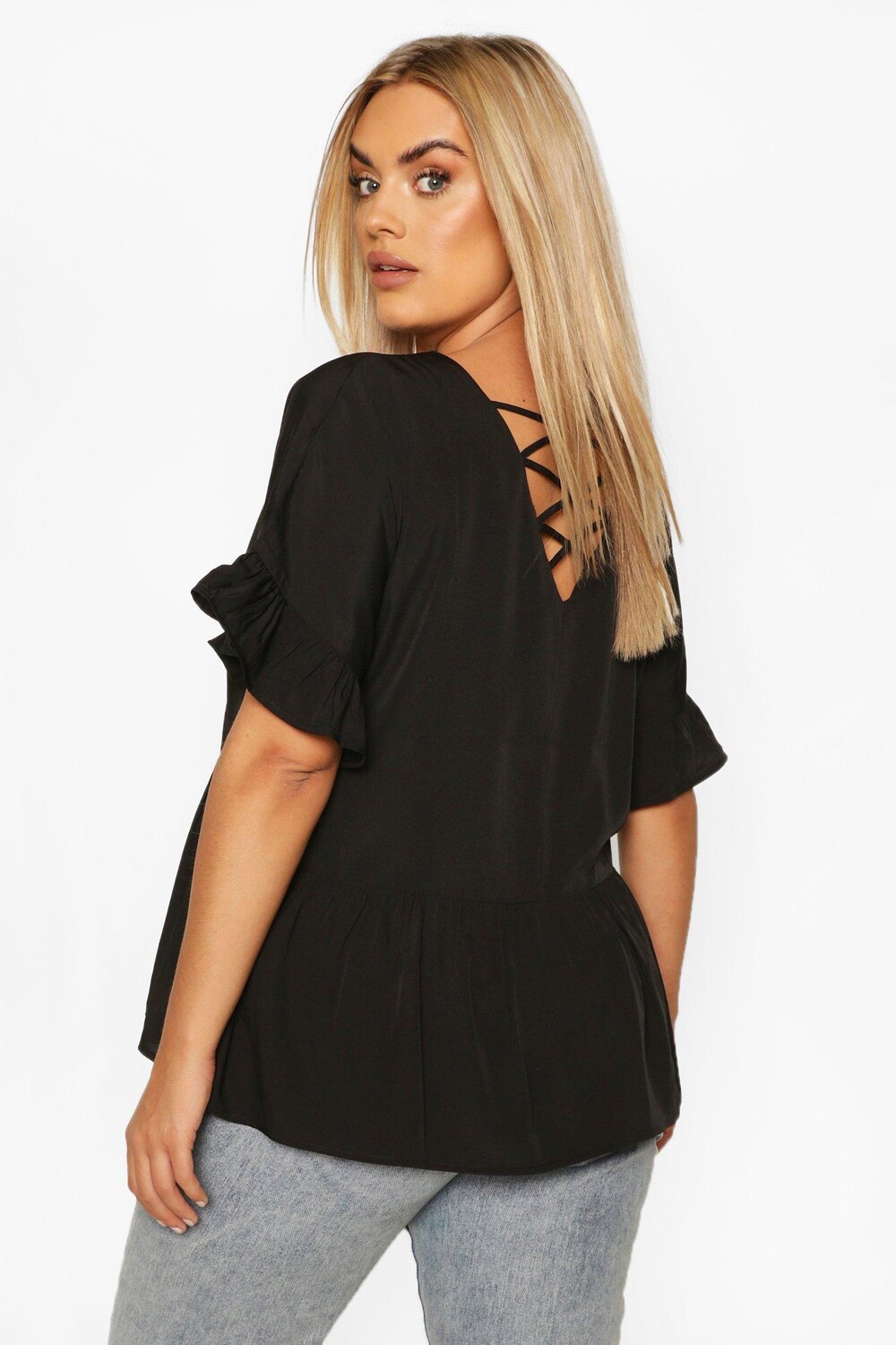 

Топ plus criss cross на спине Boohoo, черный