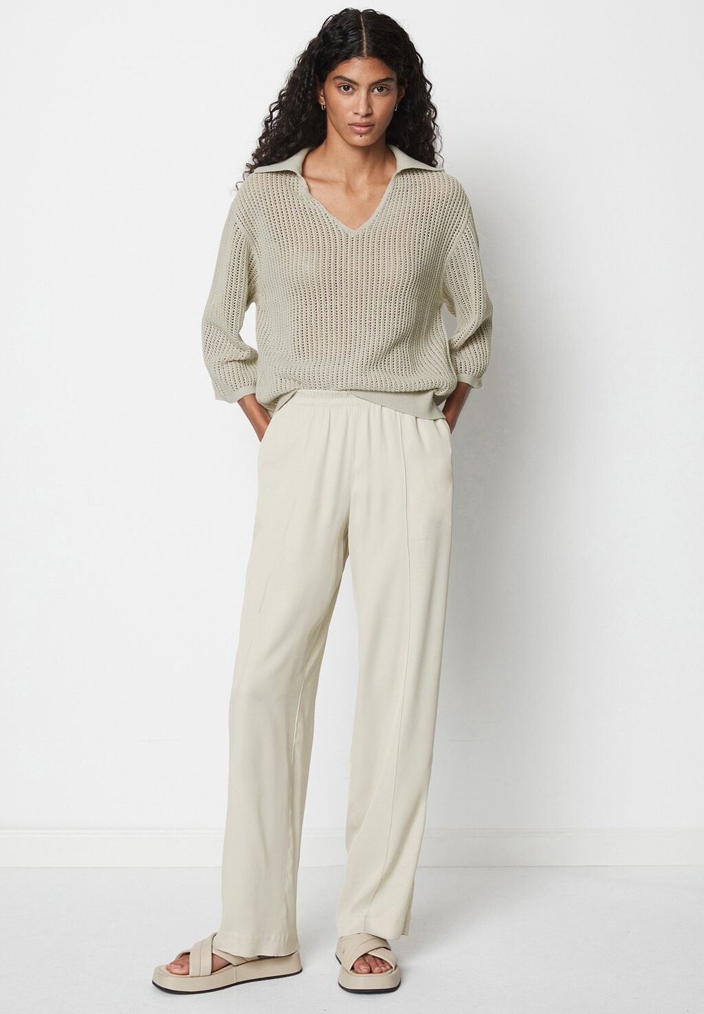 

Брюки WEITE AUS LEICHT ELASTISCHER Marc O'Polo, цвет stone grey