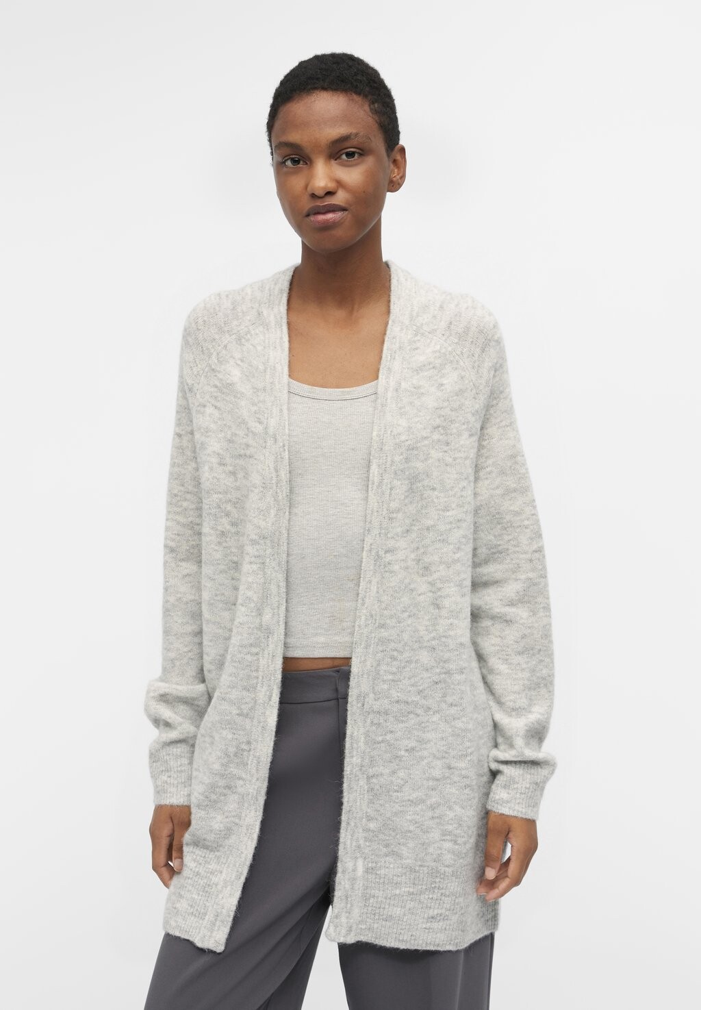 

Кардиган Object, цвет light grey melange