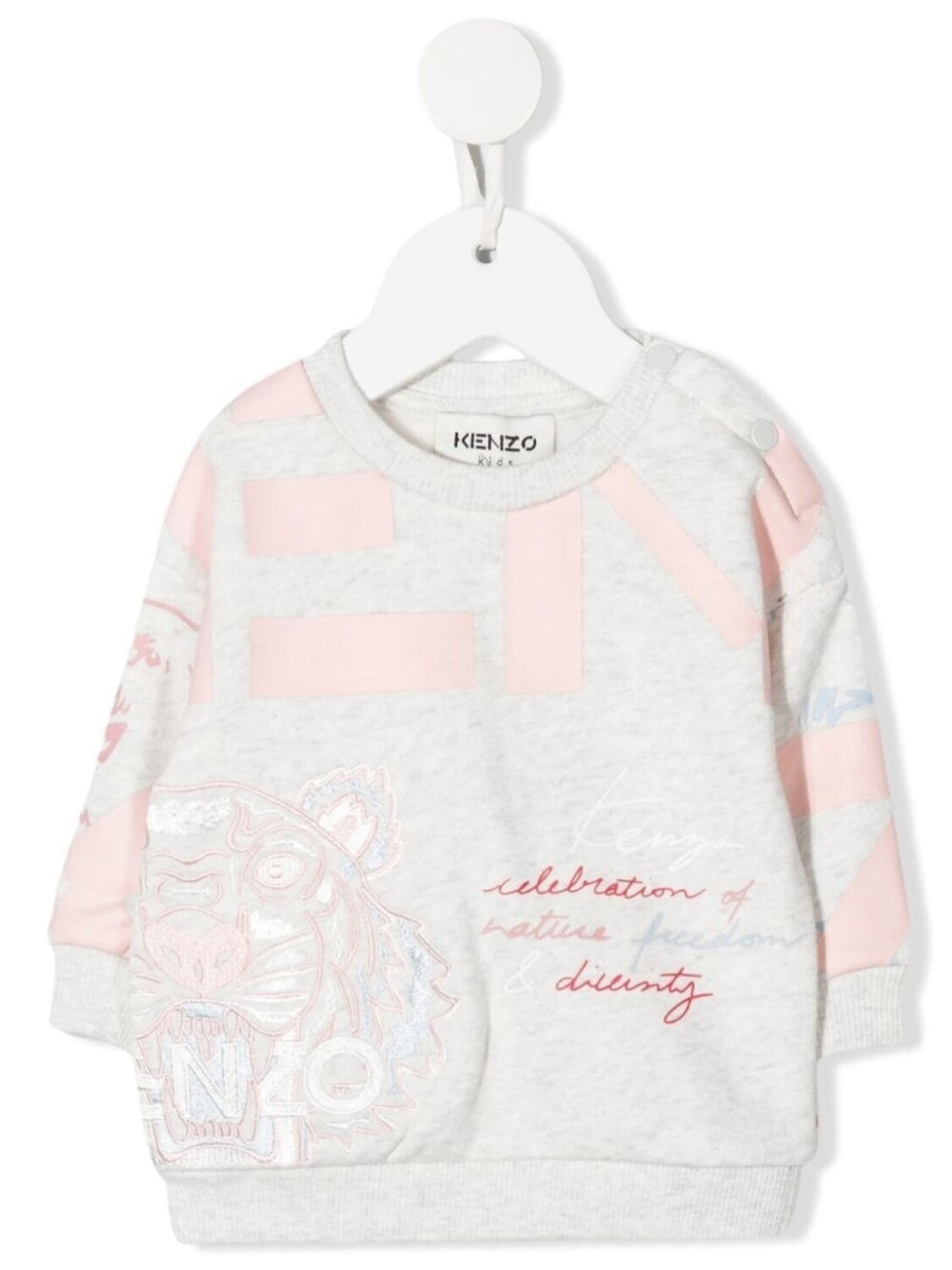 

Kenzo Kids толстовка с вышитым логотипом, серый
