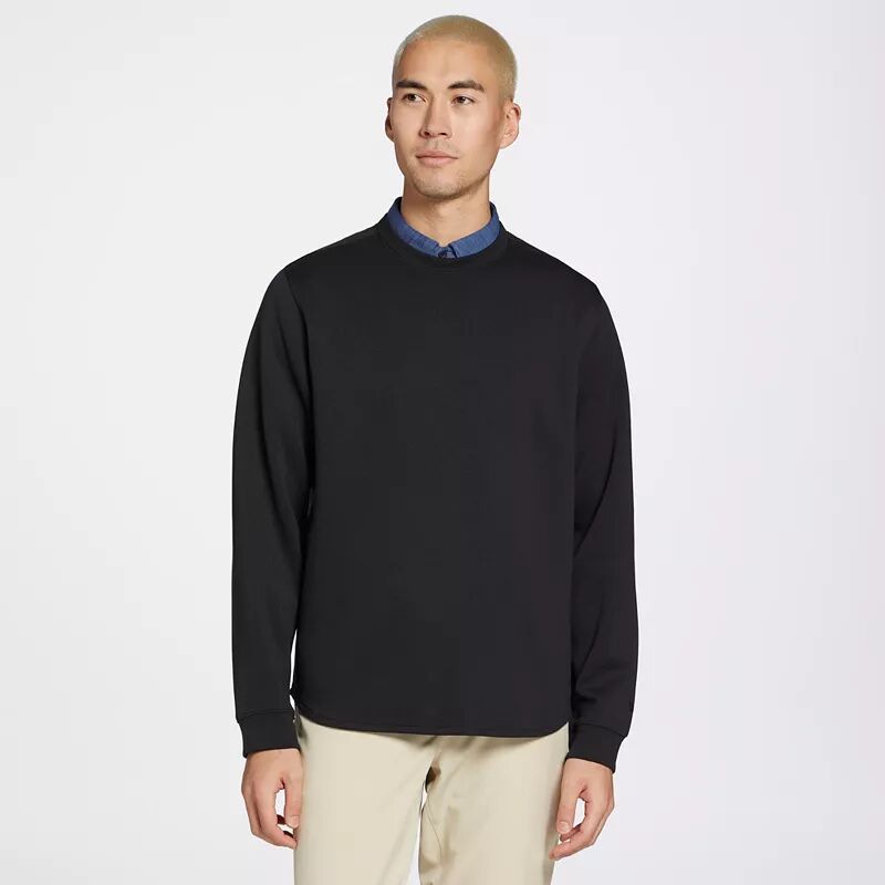 Мужской флисовый пуловер для гольфа Vrst Pinnacle с круглым вырезом, черный