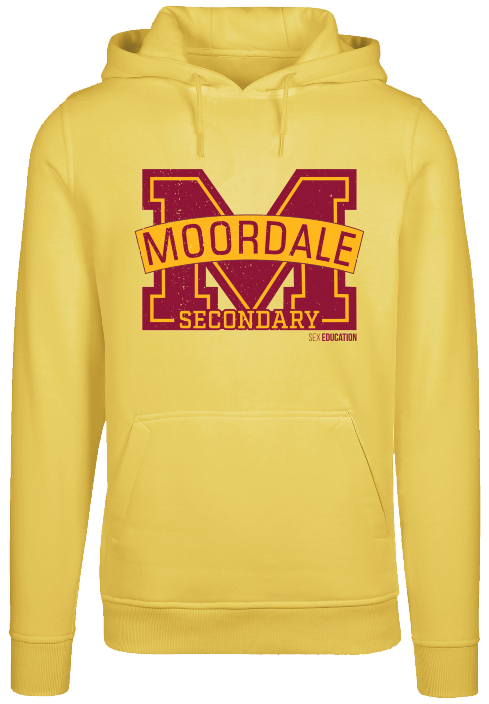 Пуловер F4NT4STIC Hoodie Sex Education Moordale Cracked M Logo2 Netflix TV Series, цвет taxi yellow