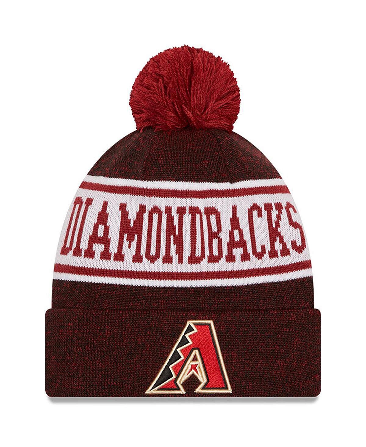 

Мужская черно-красная вязаная шапка Arizona Diamondbacks Banner с манжетами и помпоном New Era