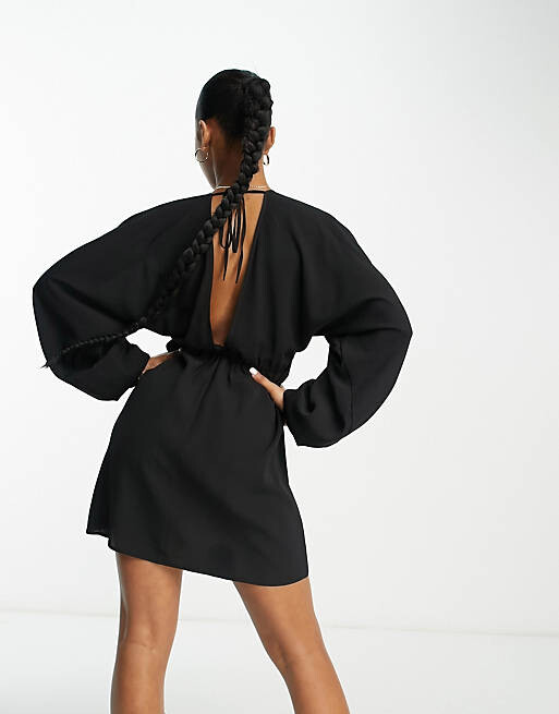 

Черное свободное платье мини ASOS DESIGN, Черный