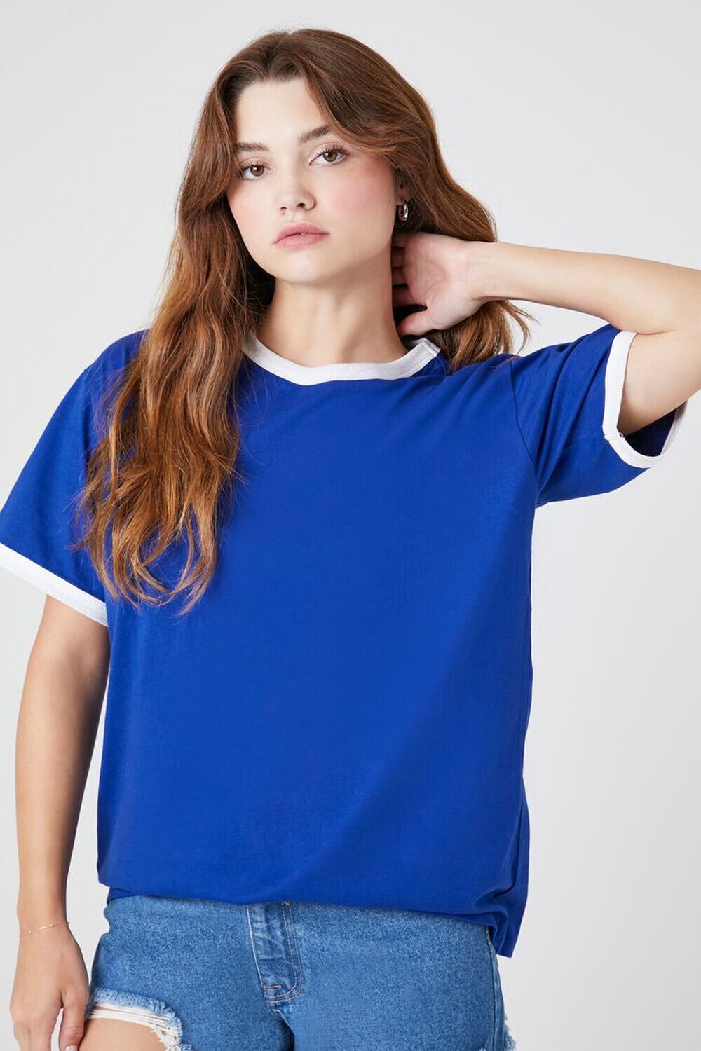 

Огромная футболка Ringer Forever 21, нави