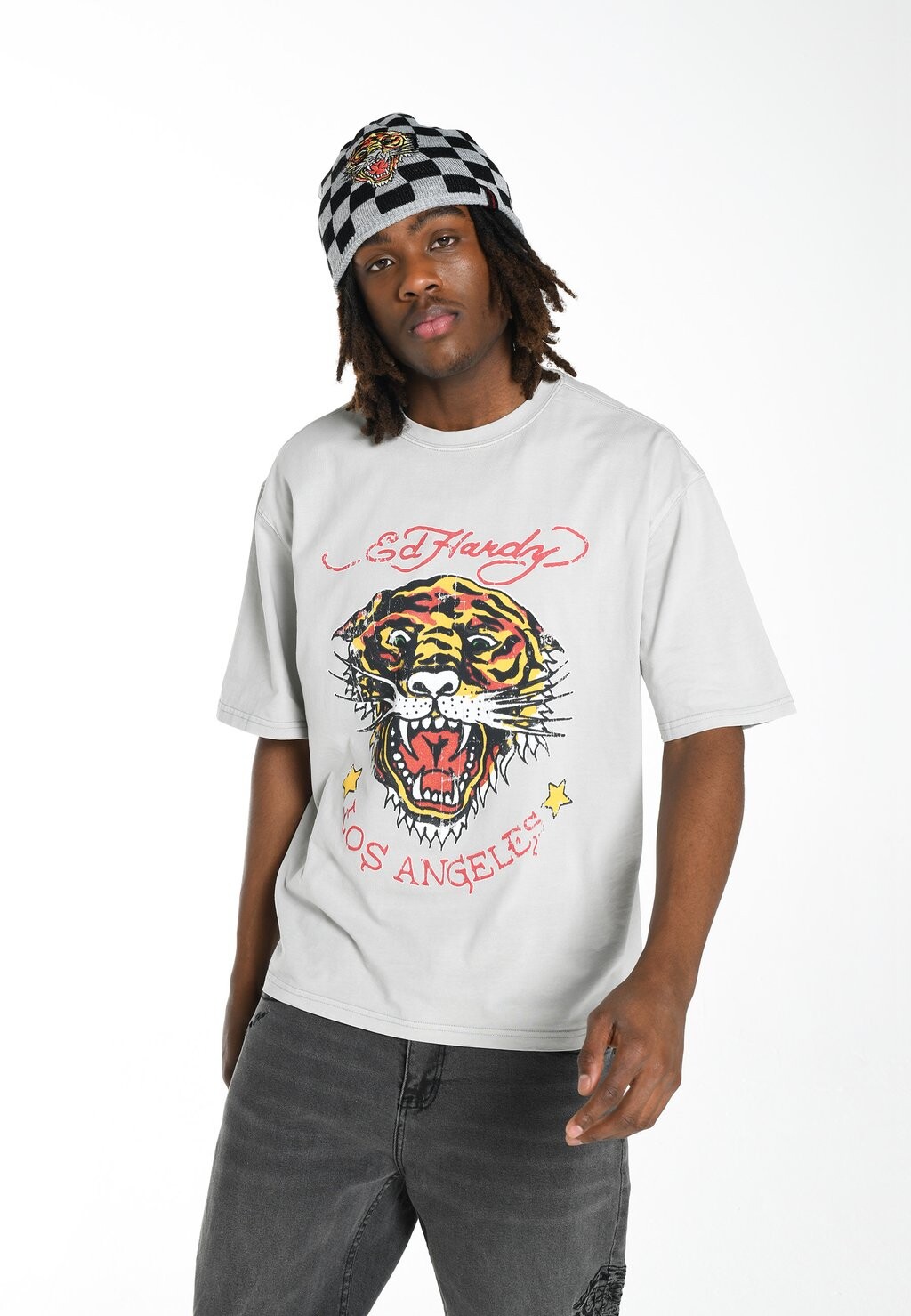 

Футболка с принтом Ed Hardy, серый