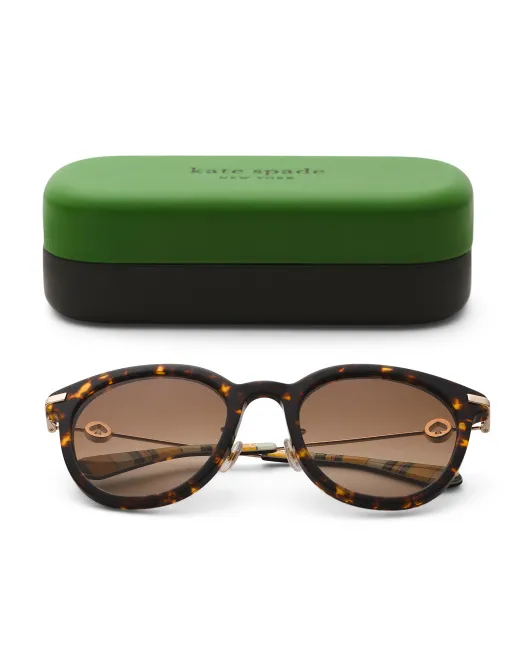 

Круглые солнцезащитные очки 53 мм Kate Spade, цвет Havana