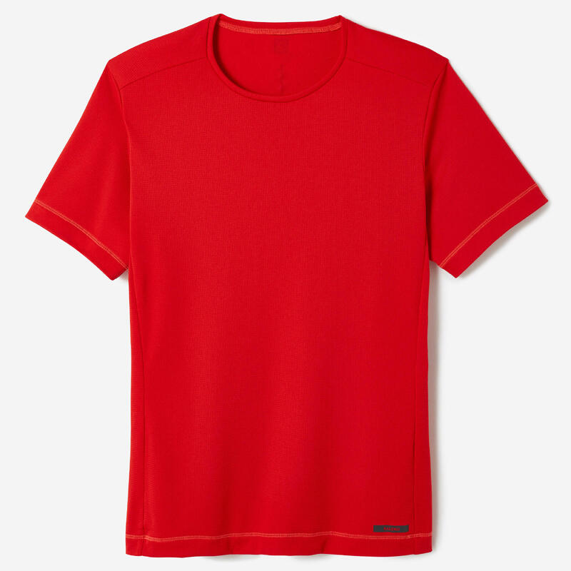 Мужская беговая рубашка с короткими рукавами - красная KALENJI, цвет rot