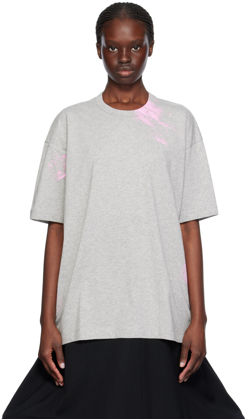 

Серая футболка с брызгами краски Comme Des Garcons