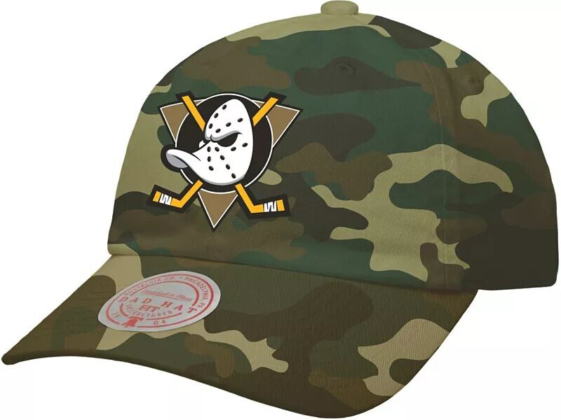 

Регулируемая кепка с камуфляжным логотипом Mitchell & Ness Anaheim Ducks для папы