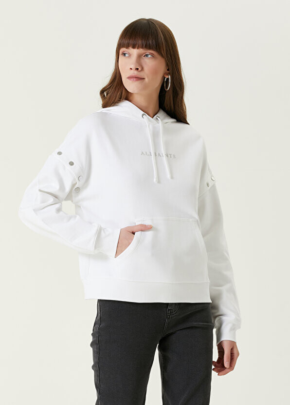 

Белый свитшот с капюшоном AllSaints