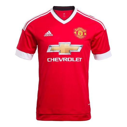 Футболка adidas 15-16 Season Manchester United Sports Training Soccer/Football Short Sleeve Red, красный
