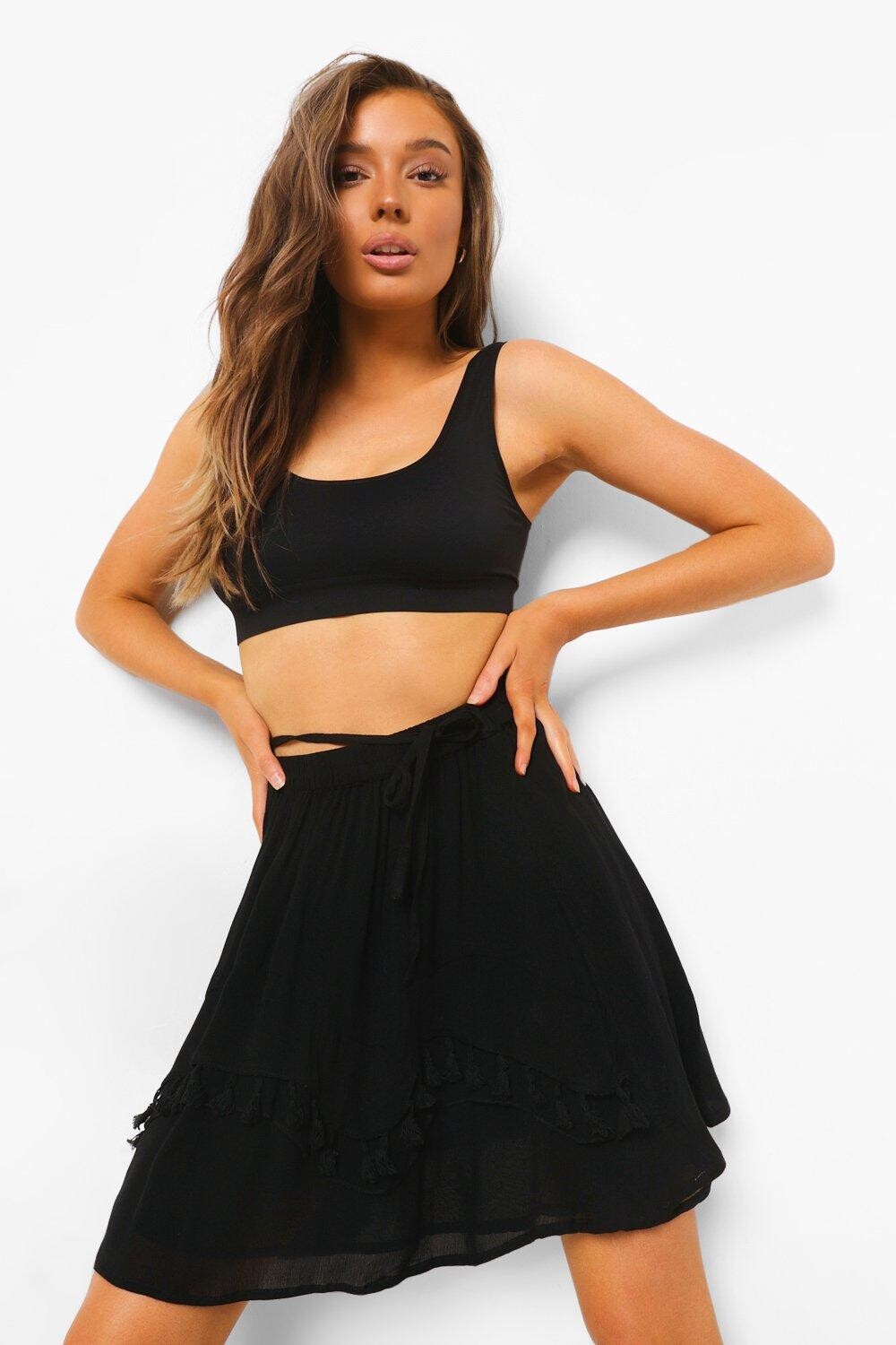 

Юбка-скординская юбка из марли с орбинками Boohoo, черный