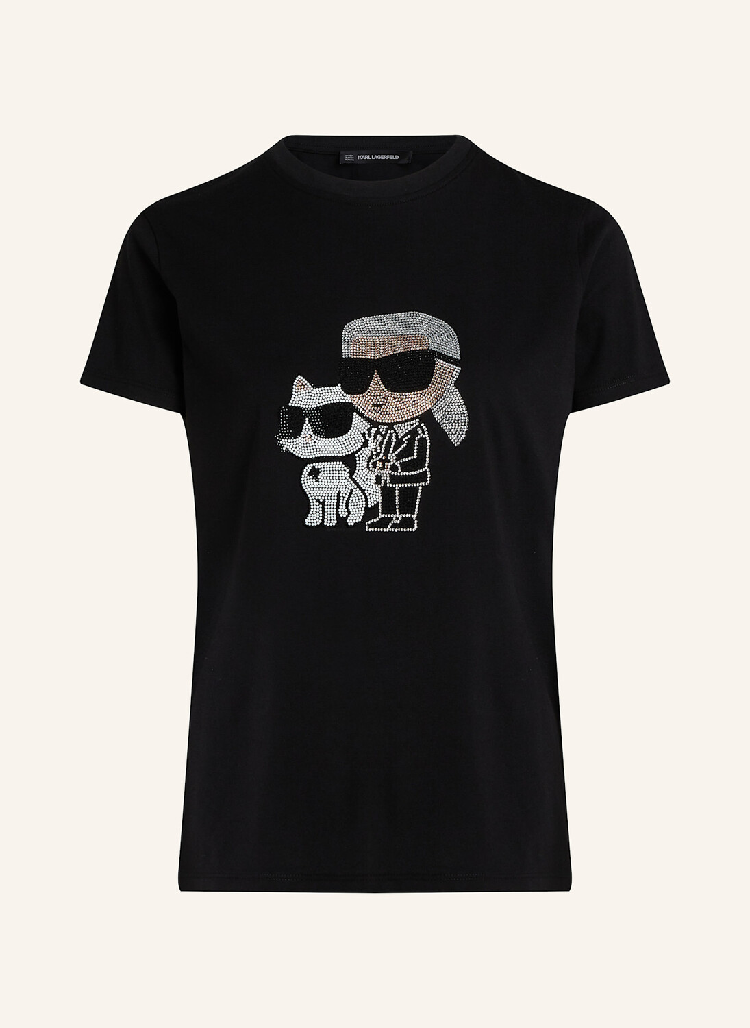 

Футболка ikon karl & choupette со стразами KARL LAGERFELD, черный