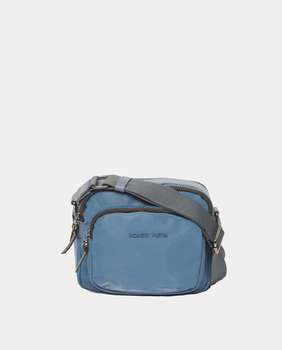 Маленькая синяя сумка через плечо с передним карманом Robert Pietri, синий сумка через плечо синяя bruno perri wl1456 6 bp