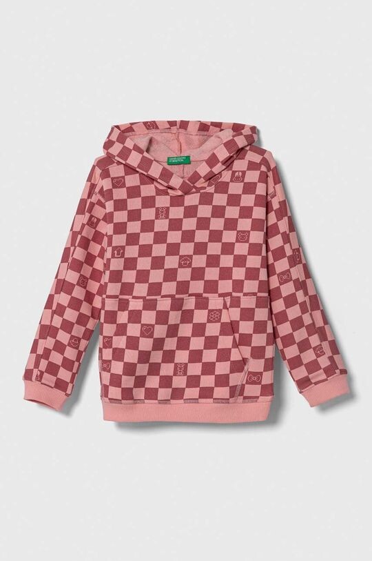 

Детская хлопковая толстовка United Colors of Benetton, розовый