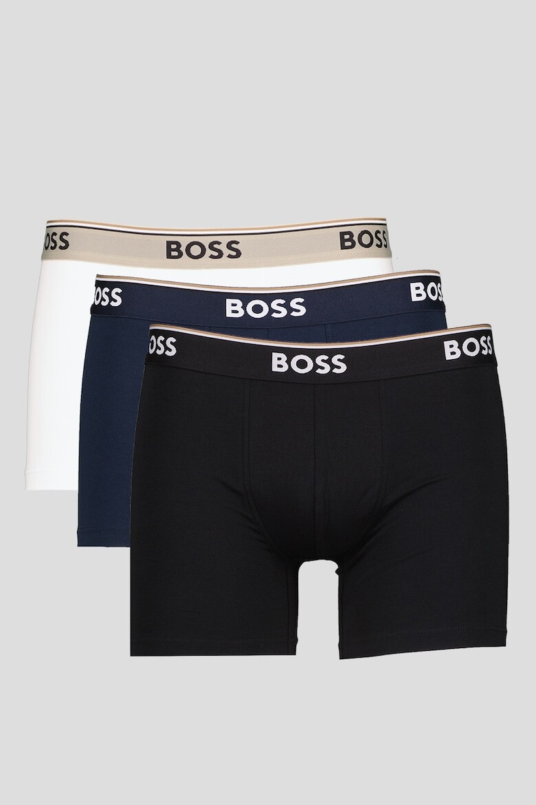 

Хлопковые боксеры с логотипом - 3 пары Boss, черный